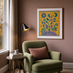 Folk Floral Study II | Contemporary Botanical Art Print