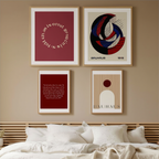 Set of 4 Motivational Bauhaus Art Prints – Geometric Modern Wall Decor - Hakyarts