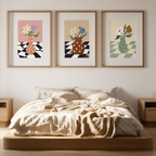 Set of 3 Art Prints  – Floral Vase Collection - Hakyarts