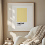 Affiche d'art avec code couleur minimaliste – Crème de banane inspirée de Pantone