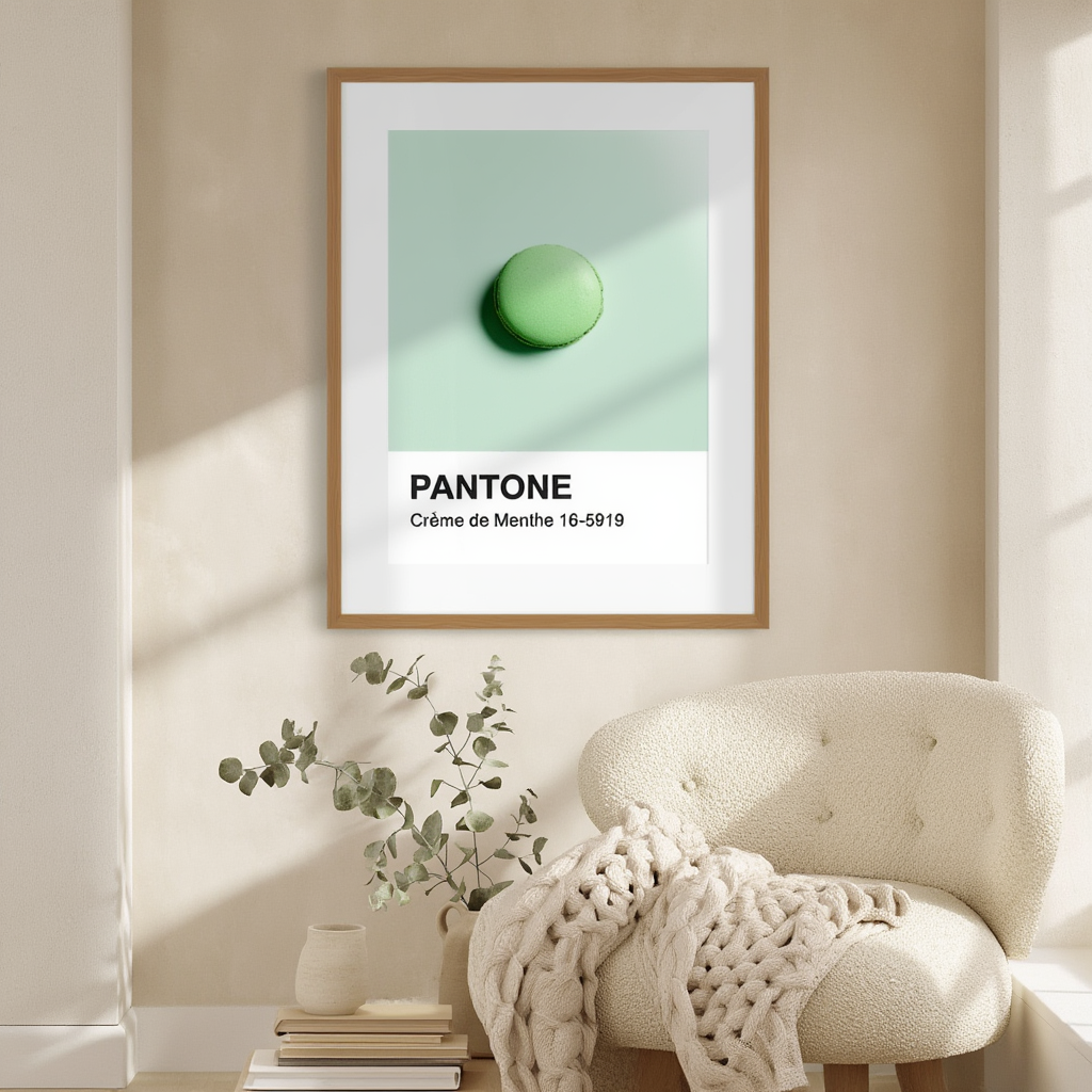 Pantone Crème de Menthe – Minimalist Color Code Art Print