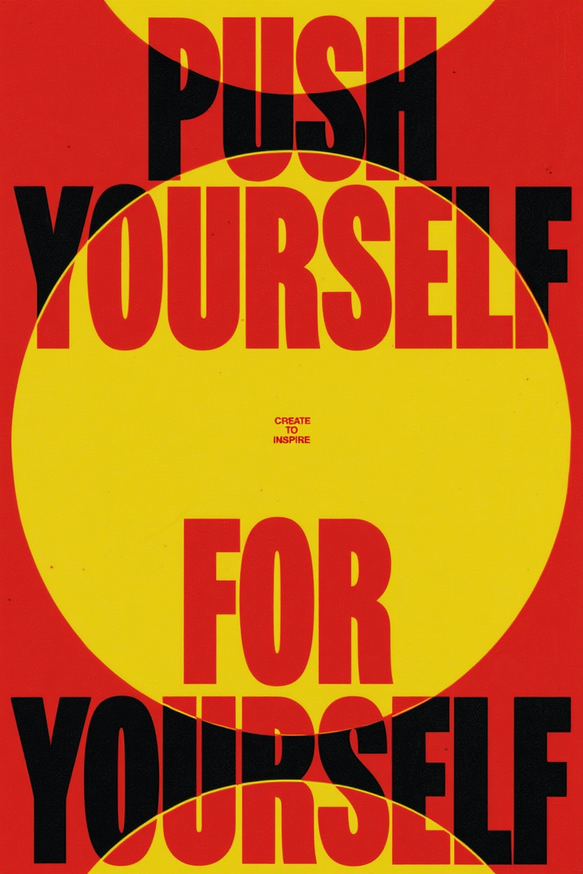 Push Yourself – For Yourself – Street Style Motivational Poster – Modern Urban Art Print