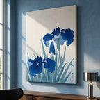 Canvas Print Blue Irises – Ohara Koson Poster | Japanese Botanical Art