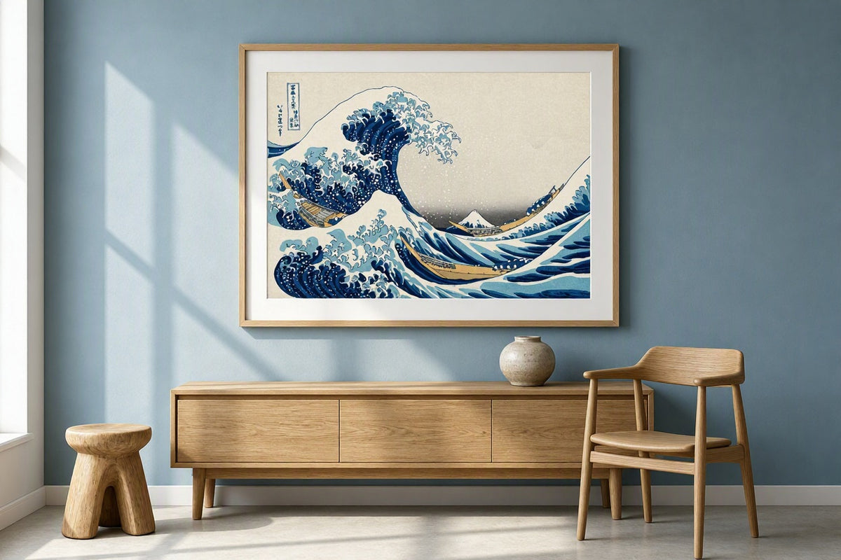 Den store bølge ud for Kanagawa – Katsushika Hokusai – Vintage japansk Ukiyo-e kunsttryk