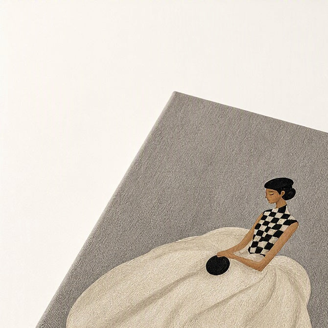 Canvas Print Seated Figure in Cream | Contemporary Figurative