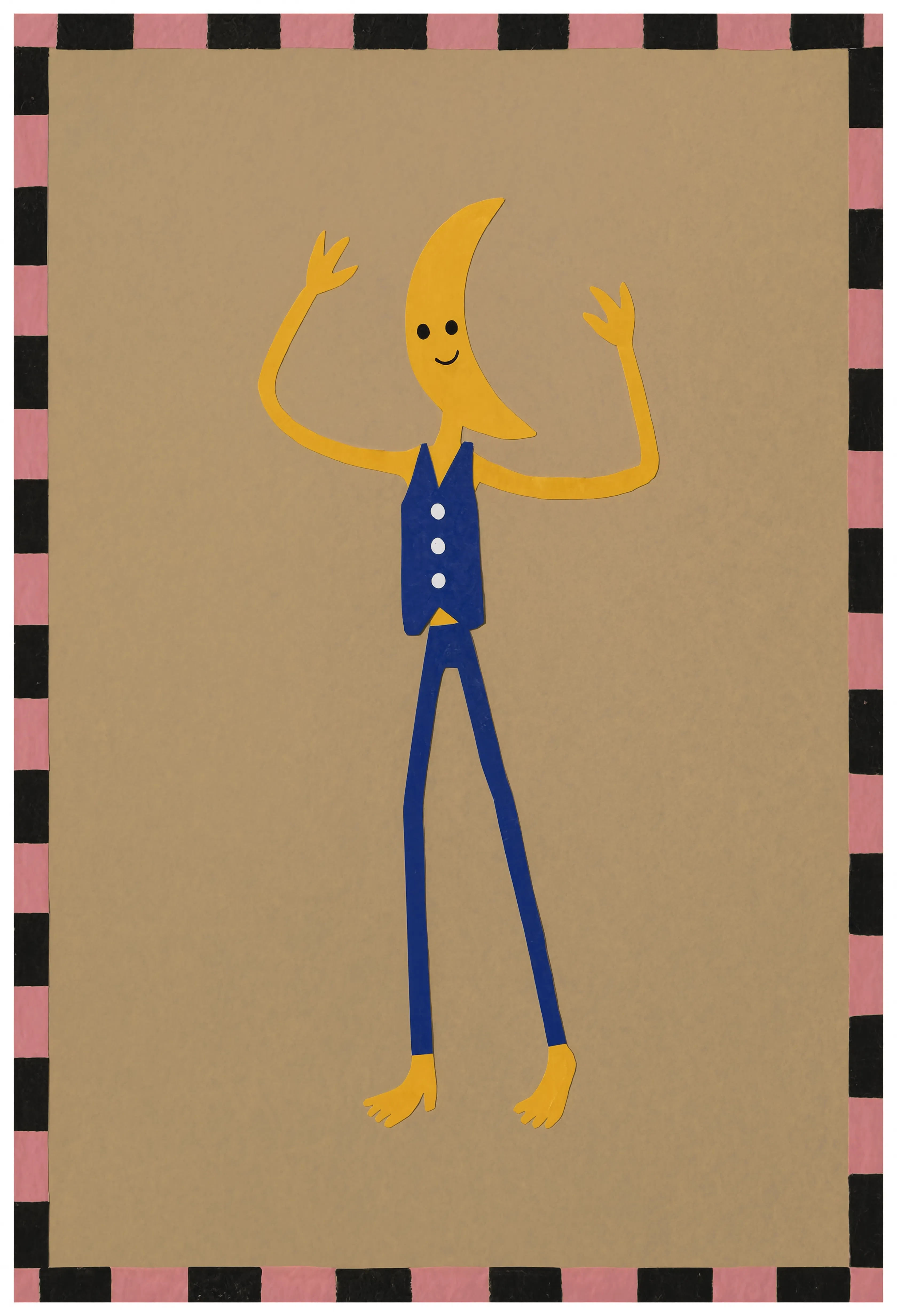 Crescent Moon Figure | Contemporary Figurative Wall Art