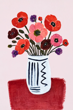 Crimson Bouquet Study II | Contemporary Floral Art Print