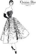 Vintage Dior Illustration Poster | Classic Fashion Art Print