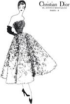 Vintage Dior Illustration Poster | Classic Fashion Art Print