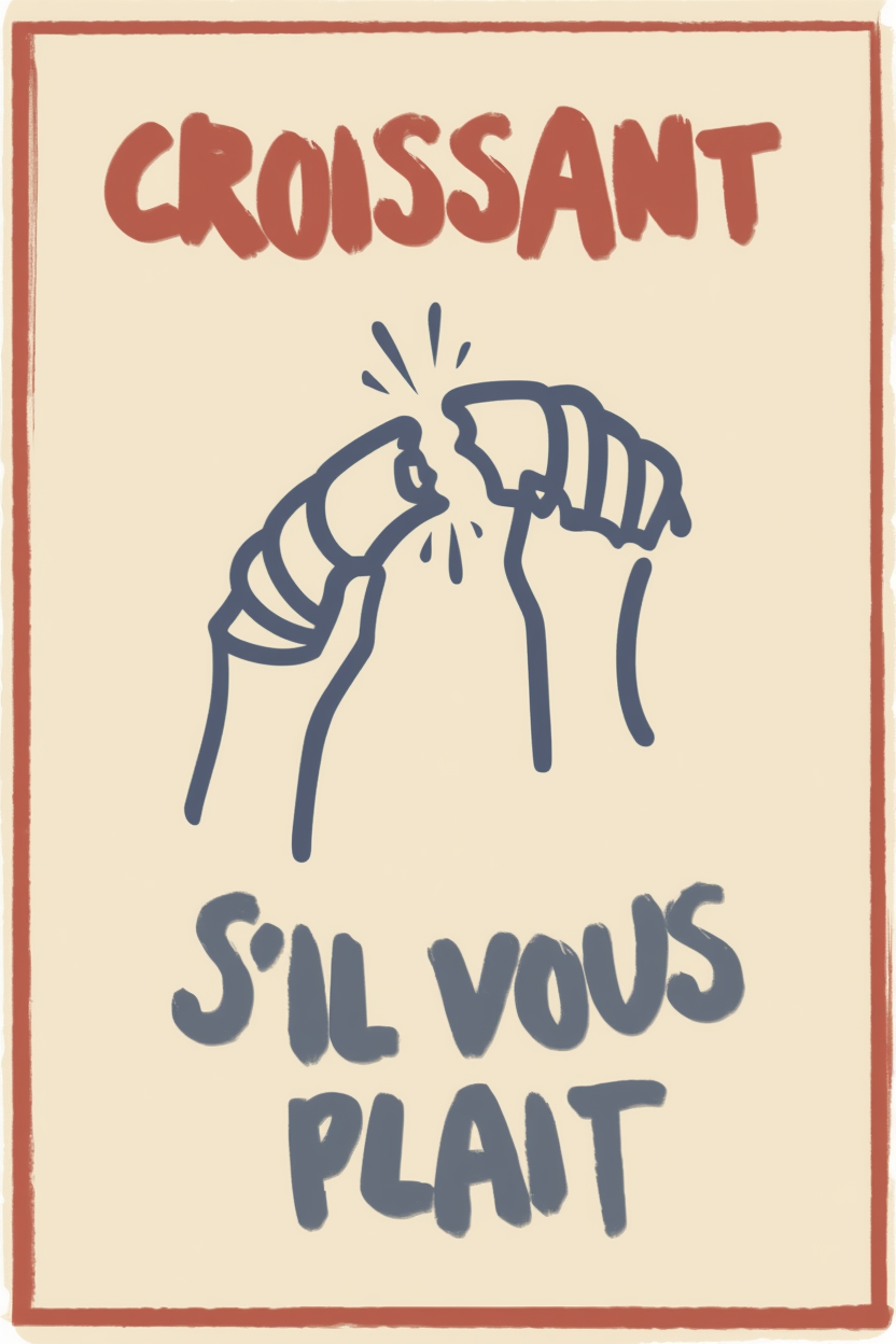 Croissant S’il Vous Plaît – Illustrated French Café Typography Print