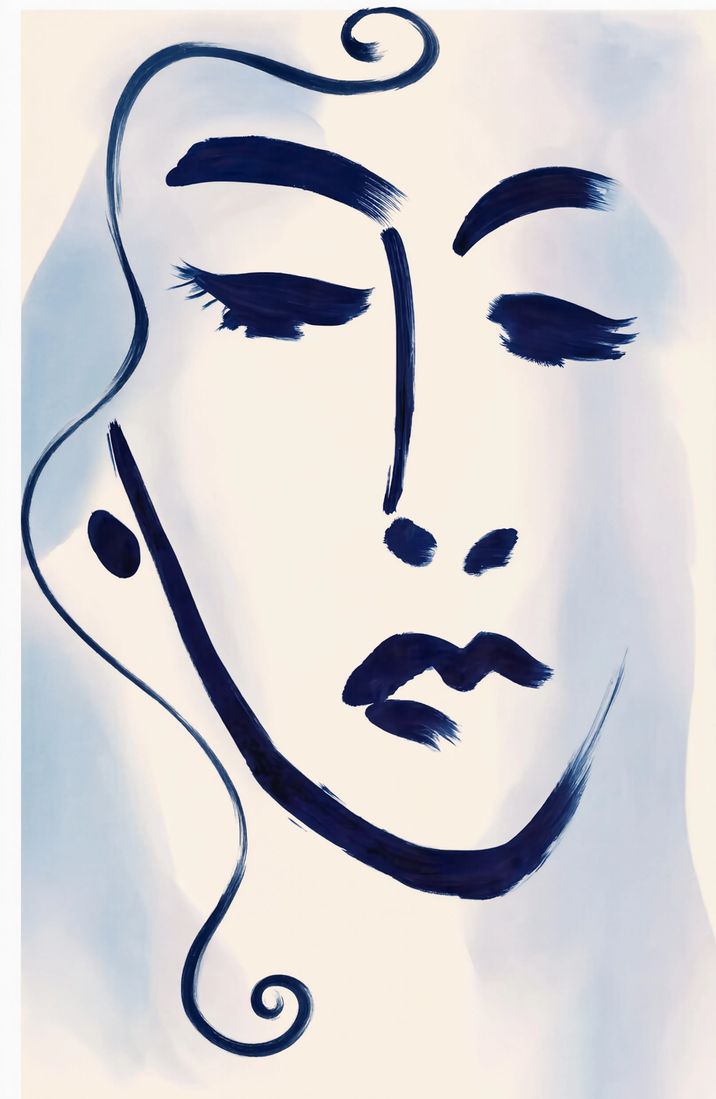 Set of 3 Wall Art Prints – Linear Essence, Graceful Presence & Flowing Curl Figurative Collection