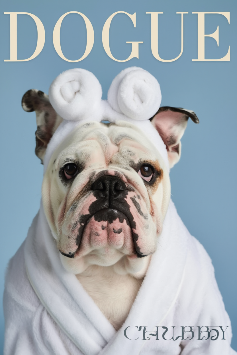 Dogue – French Bulldog Fashion Cover – Minimalist Wall Art Print