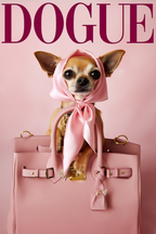 Set of 4 DOGUE Wall Art Prints | Handbags Collection | Fashion Dog Posters | Minimalist Pet Decor