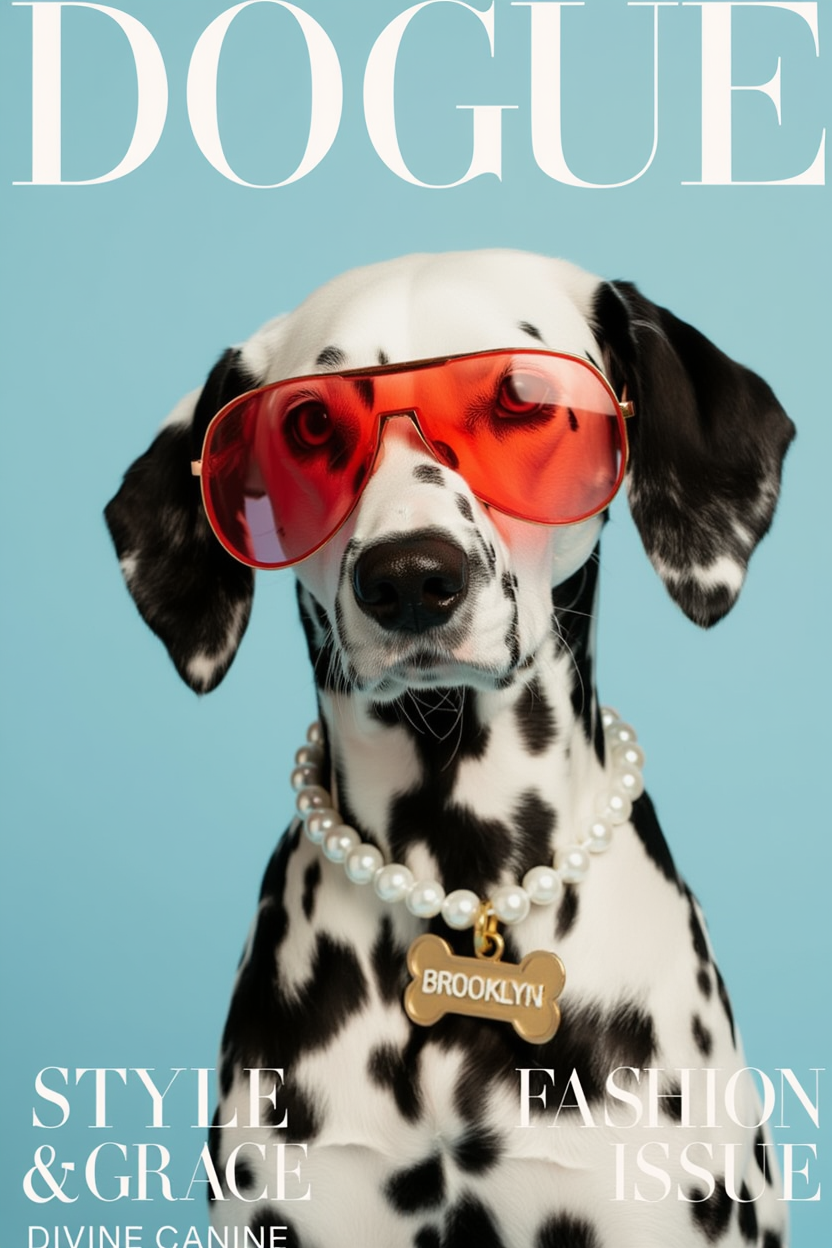 DOGUE – Dalmatian Blue Wall Art Print | Modern Fashion Dog Poster | Minimalist Pet Decor