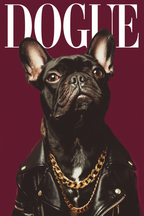 Set of 4 DOGUE Wall Art Prints | Collars Collection | Fashion Dog Posters | Minimalist Pet Decor