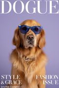 DOGUE – Golden Retriever Lavender Wall Art Print | Chic Fashion Dog Poster | Minimalist Pet Decor