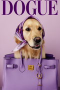 Dogue – Golden Retriever Lavender Cover – Minimalist Wall Art Print