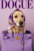 Dogue – Golden Retriever Lavender Cover – Minimalist Wall Art Print