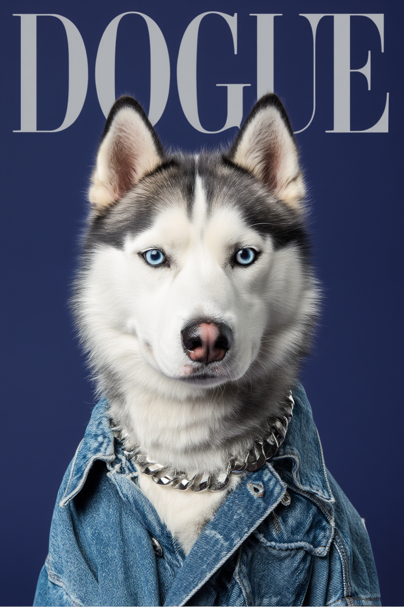 Dogue – Husky Blue Cover – Minimalist Wall Art Print