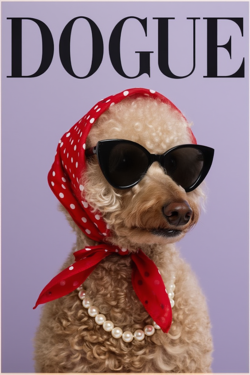 DOGUE – Poodle Lavender Wall Art Print | Elegant Fashion Dog Poster | Minimalist Pet Decor