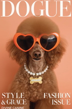 DOGUE – Poodle Peach Wall Art Print | Elegant Fashion Dog Poster | Minimalist Pet Decor