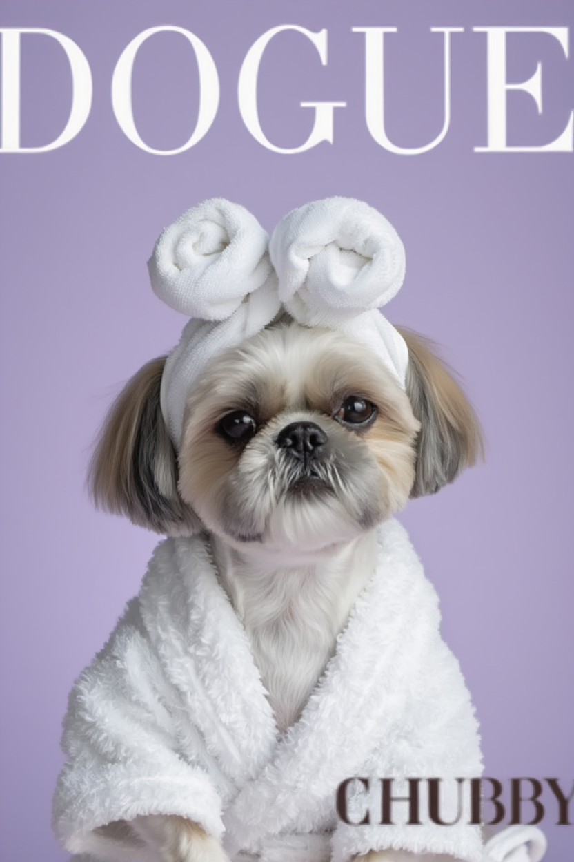 Dogue – Shih Tzu Fashion Cover – Minimalist Wall Art Print