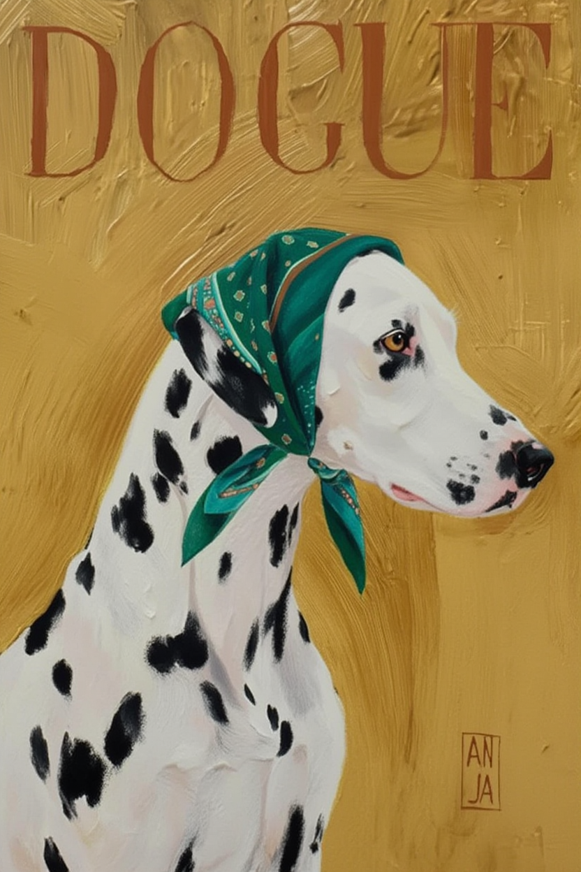 Dogue – Dalmatian Yellow Cover – Minimalist Wall Art Print