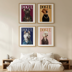 Set of 4 DOGUE Wall Art Prints | Collars Collection | Fashion Dog Posters | Minimalist Pet Decor