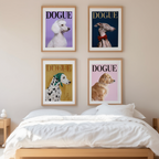 Set of 4 DOGUE Wall Art Prints | Curated Fashion Dog Collection | Minimalist Pet Decor