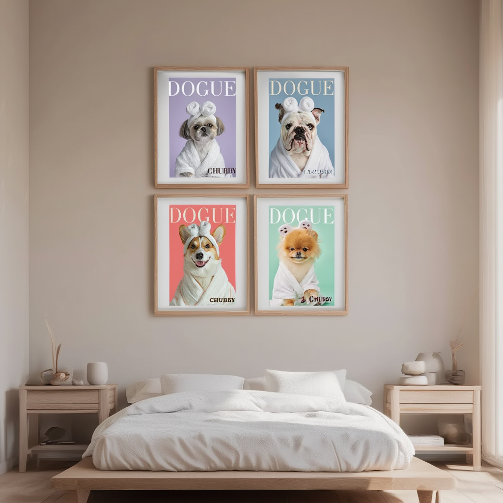 Set of DOGUE Bathroom Covers | Fashion Dog Prints | Chic & Playful Pet Decor