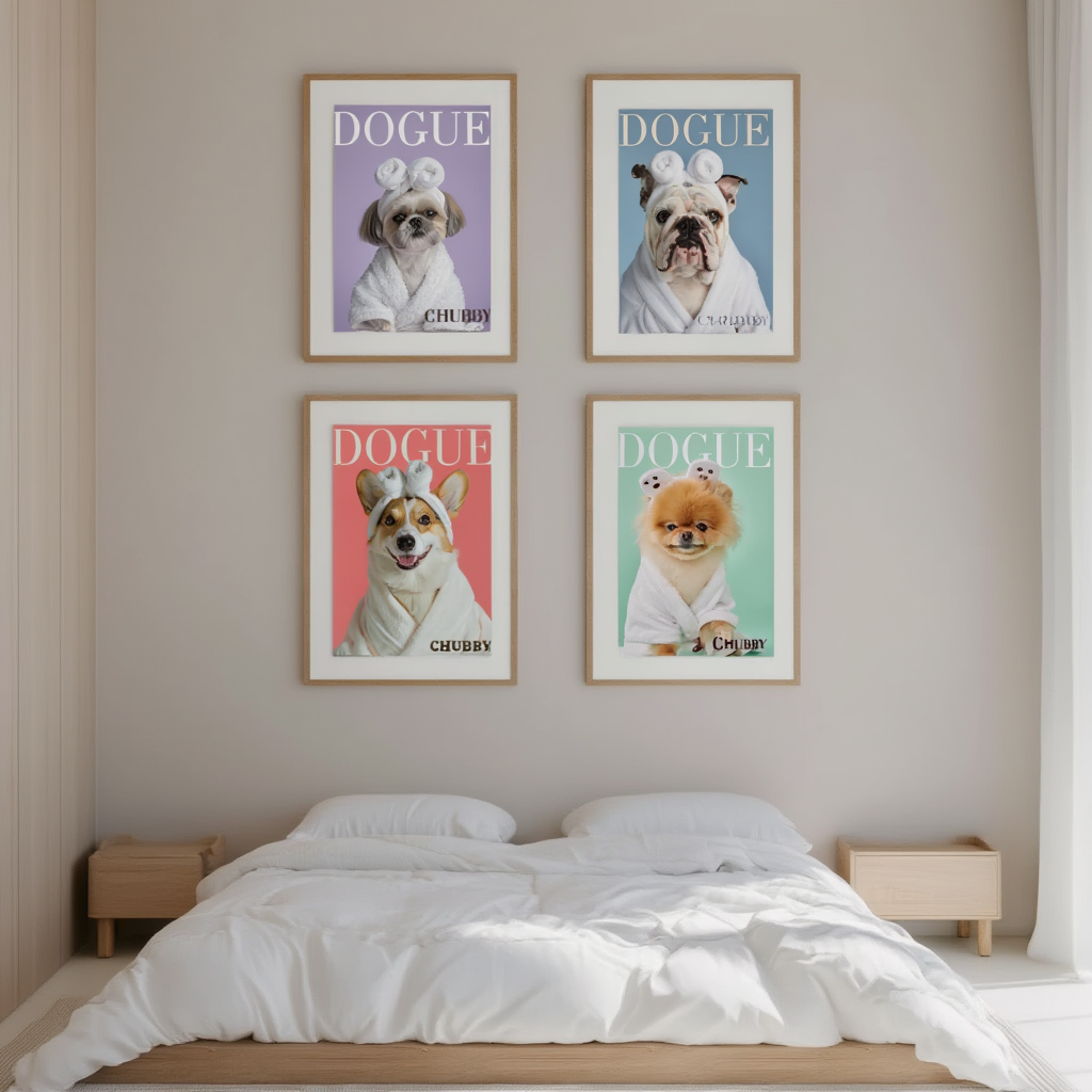 Set of DOGUE Bathroom Covers | Fashion Dog Prints | Chic & Playful Pet Decor