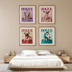 Set of 4 DOGUE Wall Art Prints | Handbags Collection | Fashion Dog Posters | Minimalist Pet Decor