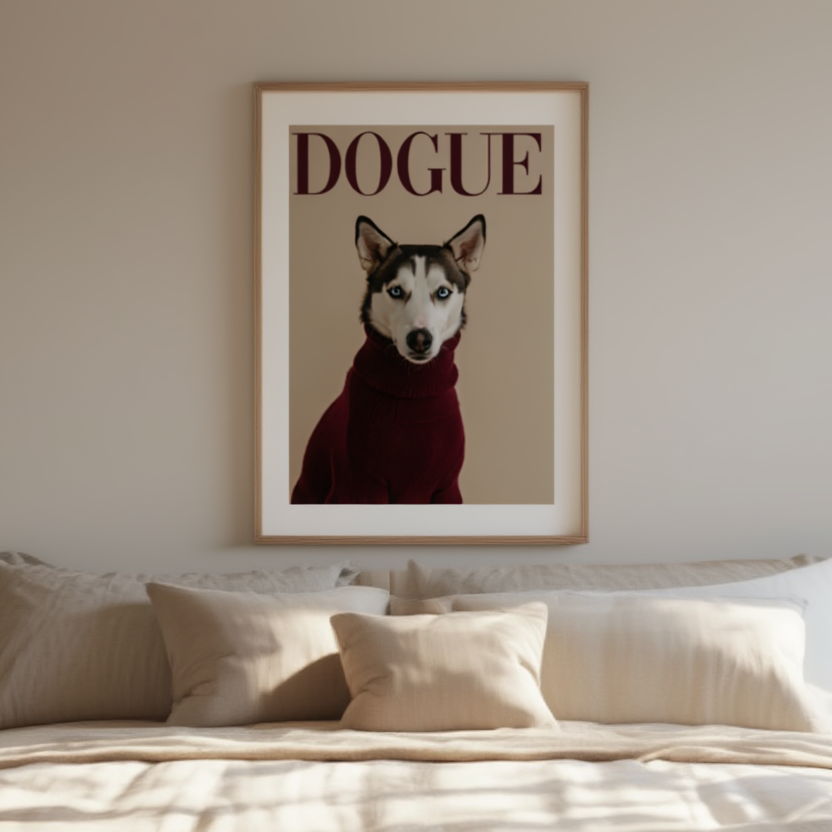 Dogue – Husky Fashion Cover – Minimalist Wall Art Print