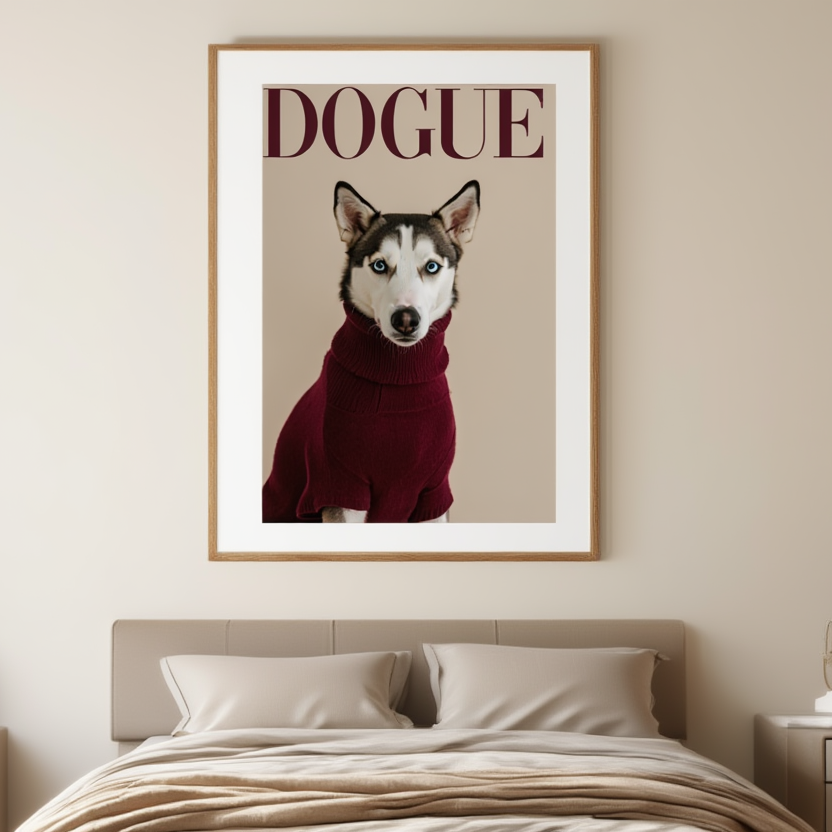 Dogue – Husky Fashion Cover – Minimalist Wall Art Print