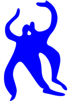Set of 2 Acrobate Bleu – Surreal Acrobat Duo - Hakyarts