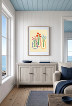 Line Drawn Floral Vases | Contemporary Botanical Wall Art
