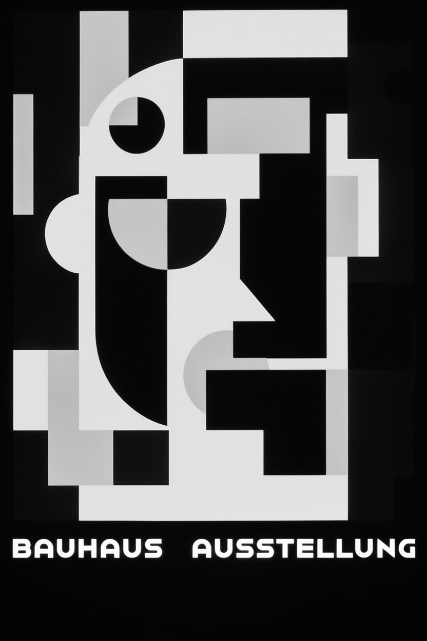 Dark Bauhaus Abstract Print – Modernist Art Print