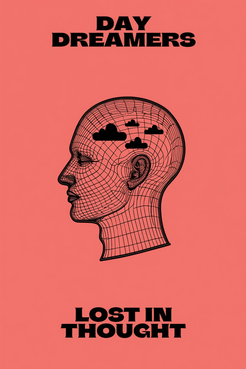 Day Dreamers Lost In Thoughts Poster – Minimalist Contemplative Wall Art