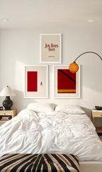 Set of 3 – Joy Lives Here Typography Print & After Work Minimalist Art Print Collection