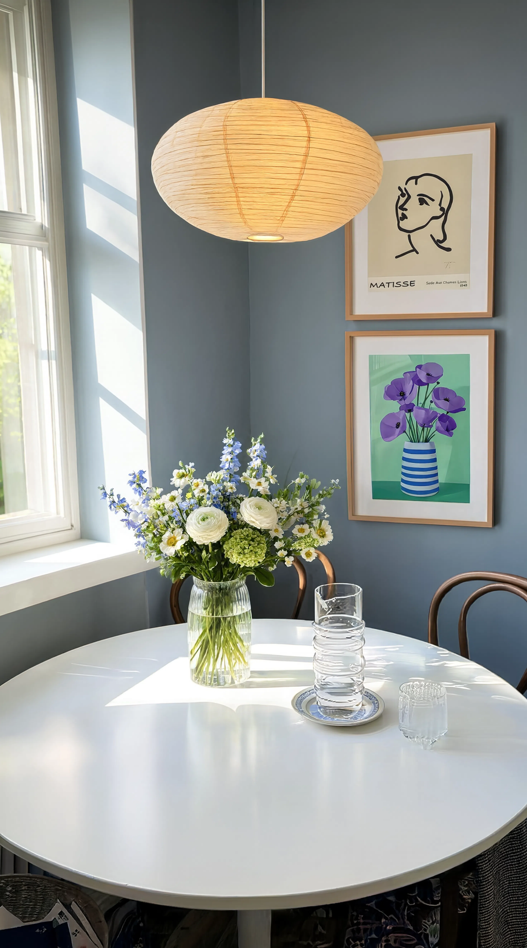 Set of 2 Henri Matisse – Nadia aux Cheveux Lisses & Violet Poppies – Mint | Modern Art & Contemporary Botanical Wall Art