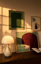 Set of 3 Contemporary Wall Art Prints – Woman with Bob, Green Chromatic Whirl & Coffee Club Gallery Set