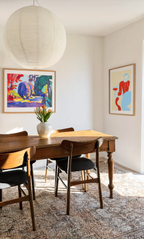Set of 2 Red & Pale Blue Figurative Woman & Henri Matisse Luxembourg Gardens Prints | Contemporary Wall Art Set