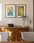 Set of 2 Wall Art Prints | Gustav Klimt The Kiss & Striped Vase Print | Hue 2