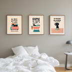 Set of 3 Funny Illustrated Dogs Prints – Whimsical Wall Art - Hakyarts