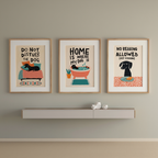 Set of 3 Funny Illustrated Dogs Prints – Whimsical Wall Art - Hakyarts