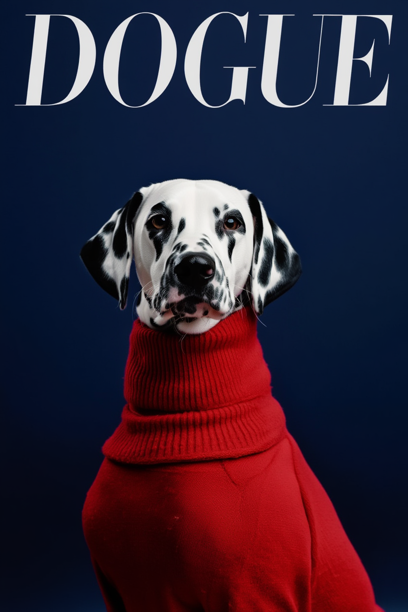 Set of 4 DOGUE Wall Art Prints | Turtlenecks Collection | Fashion Dog Posters | Minimalist Pet Decor