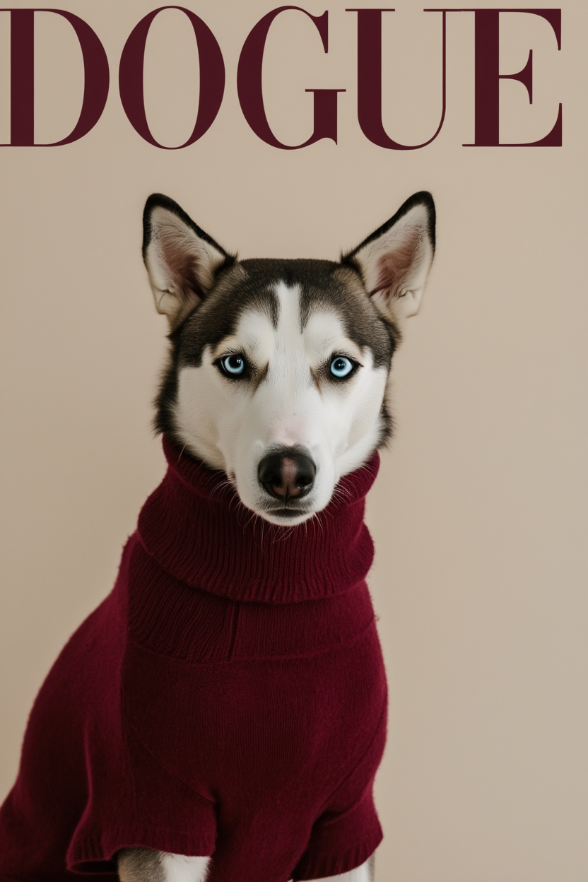 Dogue – Husky Fashion Cover – Minimalist Wall Art Print