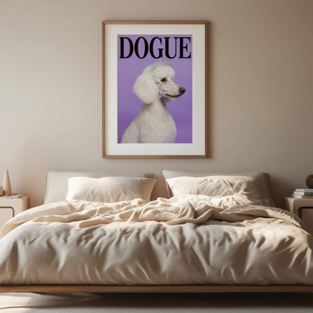 Dogue – Poodle Purple Cover – Minimalist Wall Art Print