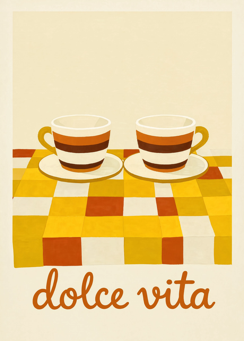 Set of 2 Caffè Dolce Vita Posters | Contemporary Italian Café Wall Art Set