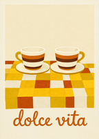 Set of 2 Caffè Dolce Vita Posters | Contemporary Italian Café Wall Art Set